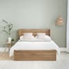 Olden Oak Winged Wooden Ottoman Storage Bed - 5ft King Size