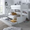 Oliver White Wooden Storage Triple Sleeper Bunk Bed and Underbed Drawer