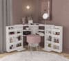Olivia White Corner Dressing Table With Storage