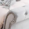 Opulence Grey Velvet Fabric Scroll Sleigh Bed