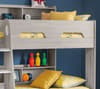 Orion Grey Oak Wooden Storage Bunk Bed Frame