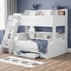 Orion White Wooden Storage Triple Sleeper Bunk Bed Frame - 3ft Single Top and 4ft Small Double Bottom