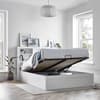 Arizona White Wooden Bookcase Ottoman Storage Bed