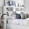 Arizona White Wooden Bookcase Ottoman Storage Bed