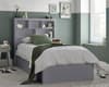 Oscar Grey Wooden Bookcase Ottoman Storage Bed