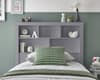 Oscar Grey Wooden Bookcase Ottoman Storage Bed