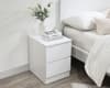 Oslo White Wooden 2 Drawer Bedside Table