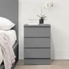 Oslo Grey Wooden 3 Drawer Bedside Table