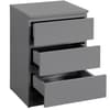 Oslo Grey Wooden 3 Drawer Bedside Table