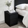 Oslo Black Wooden 2 Drawer Bedside Table