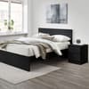 Oslo Black Wooden 2 Drawer Bedside Table