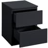 Oslo Black Wooden 2 Drawer Bedside Table