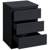 Oslo Black Wooden 3 Drawer Bedside Table