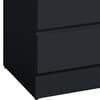 Oslo Black Wooden 3 Drawer Bedside Table