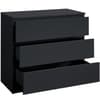 Oslo Black Wooden 3 Drawer Chest