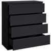Oslo Black Wooden 4 Drawer Chest