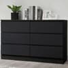 Oslo Black Wooden 6 Drawer Chest