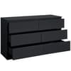 Oslo Black Wooden 6 Drawer Chest