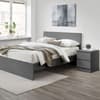 Oslo Grey Wooden 2 Drawer Bedside Table