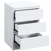 Oslo White Wooden 3 Drawer Bedside Table