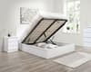 Oslo White Wooden Ottoman Storage Bed