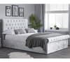Sienna Steel Crushed Velvet Ottoman Storage Bed