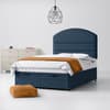 Blue Fabric Divan Bed & Dudley Line Headboard