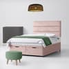 Pink Velvet Divan Bed & Cornell Line Headboard