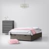 Slate Grey Fabric Ottoman Divan Bed - 2ft6 Single