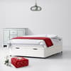 White Fabric Ottoman Divan Bed - 2ft6 Single