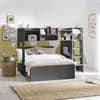 Owen Anthracite Wooden Mid Sleeper with Underbed - 3ft Single Top and 4ft Small Double Bottom