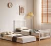 Oxford White Wooden Guest Bed with Trundle