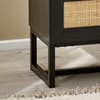 Padstow Black Rattan 2 Drawer Wooden Bedside Table