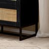 Padstow Black Rattan 3 Drawer Wooden Chest