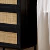 Padstow Black Rattan 3 Drawer Wooden Chest