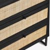 Padstow Black Rattan 3 Drawer Wooden Chest