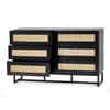 Padstow Black Rattan 6 Drawer Wooden Chest