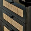 Padstow Black Rattan 6 Drawer Wooden Chest