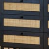 Padstow Black Rattan 6 Drawer Wooden Chest