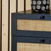 Padstow Black Rattan 6 Drawer Wooden Chest