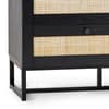 Padstow Black Rattan 6 Drawer Wooden Chest