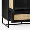 Padstow Black Rattan Wooden Wardrobe