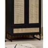 Padstow Black Rattan Wooden Wardrobe