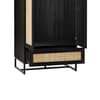 Padstow Black Rattan Wooden Wardrobe