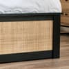 Padstow Black Rattan Wooden Ottoman Storage Bed