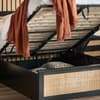 Padstow Black Rattan Wooden Ottoman Storage Bed