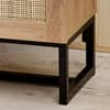 Padstow Oak Rattan 2 Drawer Wooden Bedside Table