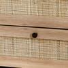 Padstow Oak Rattan 2 Drawer Wooden Bedside Table