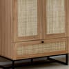 Padstow Oak Rattan Wooden Wardrobe