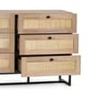 Padstow Oak Rattan 6 Drawer Wooden Chest